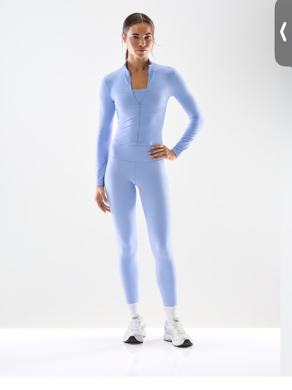 BUTTER Limit Zip-Up Sweat-wicking mockneck zip-up jacket day flower blue Aritzia - Picture 7 of 7
